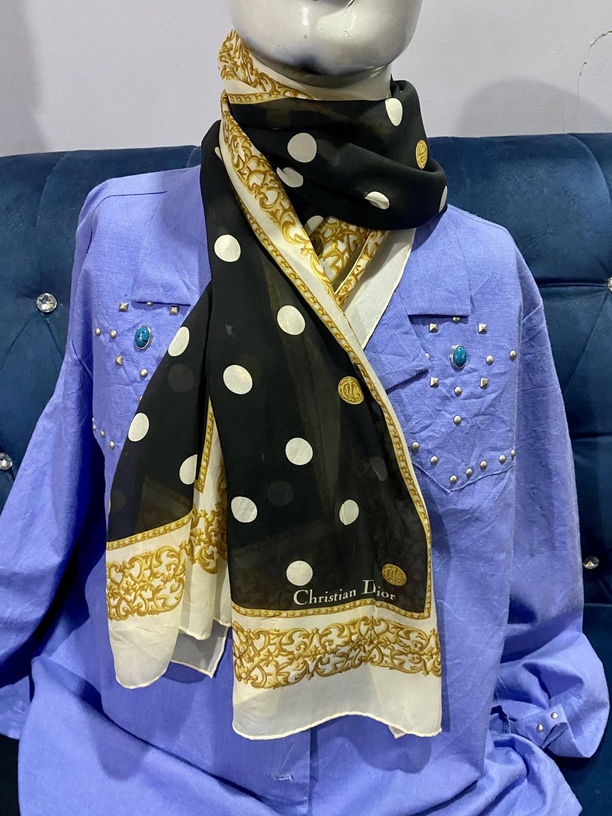 christian dior silk scarve