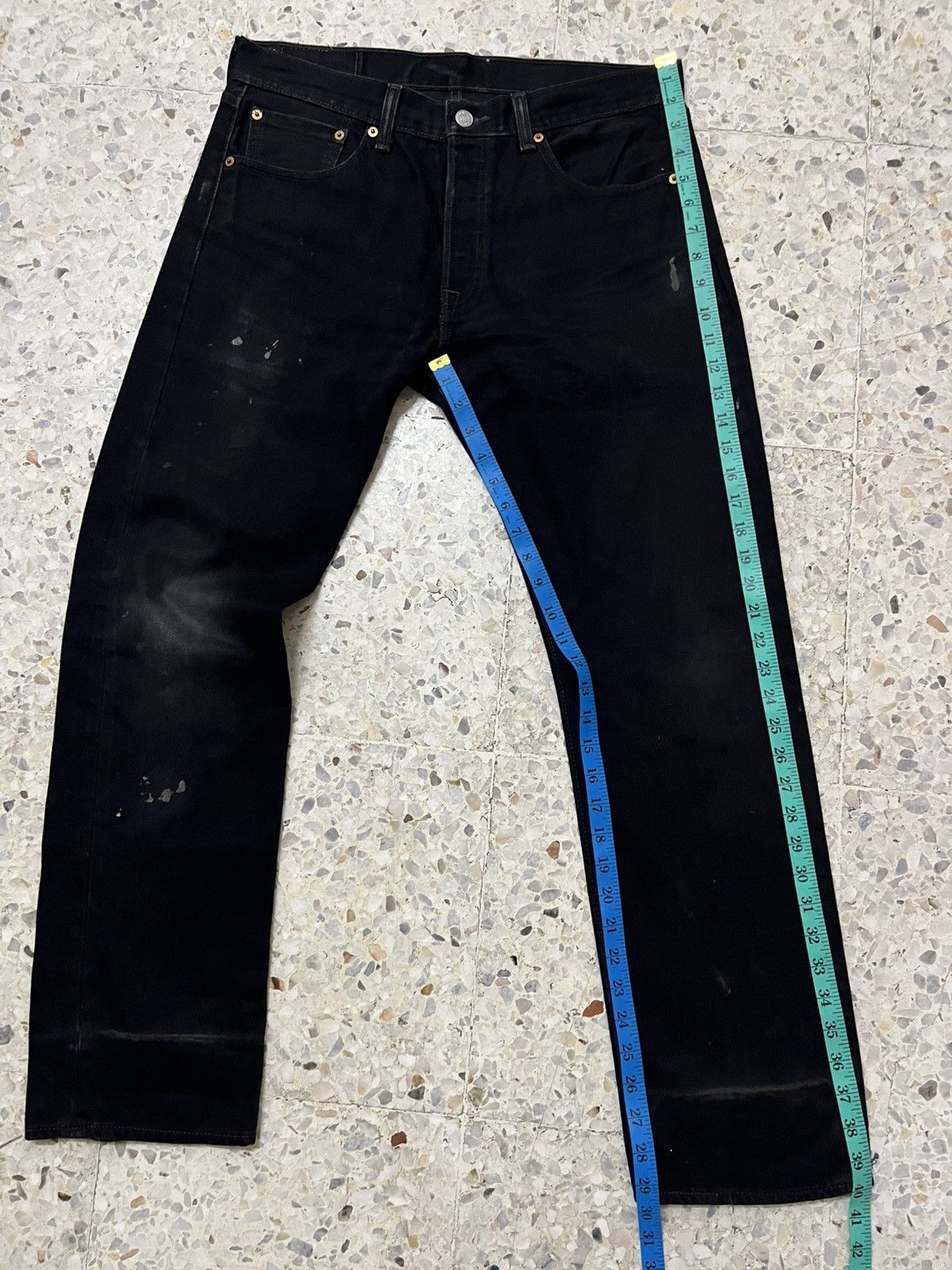 Levi's Vintage Clothing Levi’s 501 Black Distressed Jeans, Worn Fade Style Size US 33 - 12 Thumbnail
