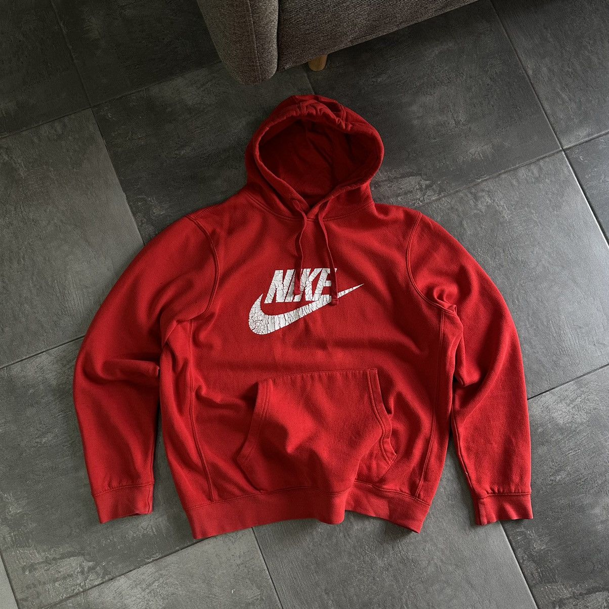 Nike × Vintage Vintage Nike Hoodie Big Logo Centre Logo Distressed Y2K 00s Size US L / EU 52-54 / 3 - 1 Thumbnail