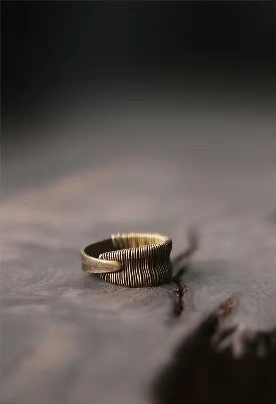Jewelry × Vintage Original new Thai silver copper wire adjustable ring Size ONE SIZE - 3 Thumbnail