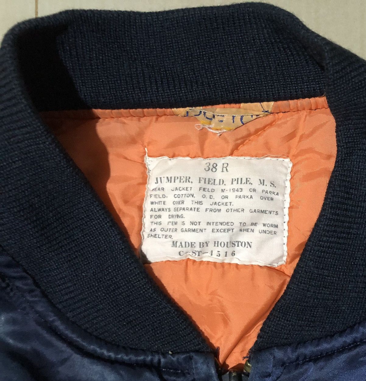 Vintage Vtg USAF Houston MA-1 Bombers Flight Jacket Size US L / EU 52-54 / 3 - 10 Thumbnail