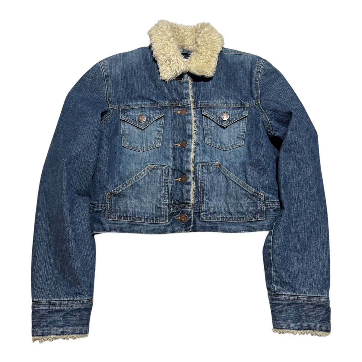Aeropostale 2000s Aeropostale Sherpa Collar Denim Jean Jacket Women's L Size L / US 10 / IT 46 - 1 Thumbnail