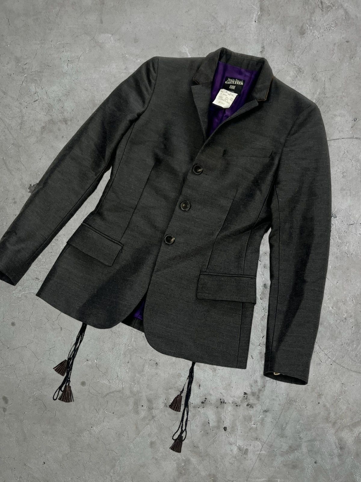 Jean Paul Gaultier Vintage Jean Paul Gaultier Runway Silk / Wool Blazer Size S / US 4 / IT 40 - 3 Thumbnail