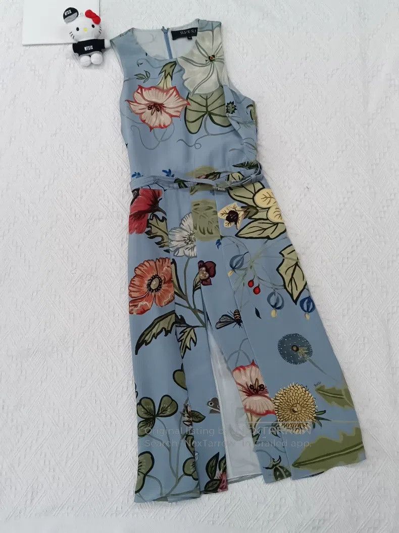 Gucci Gucci Blue printed silk dress Size S / US 4 / IT 40 - 1 Thumbnail