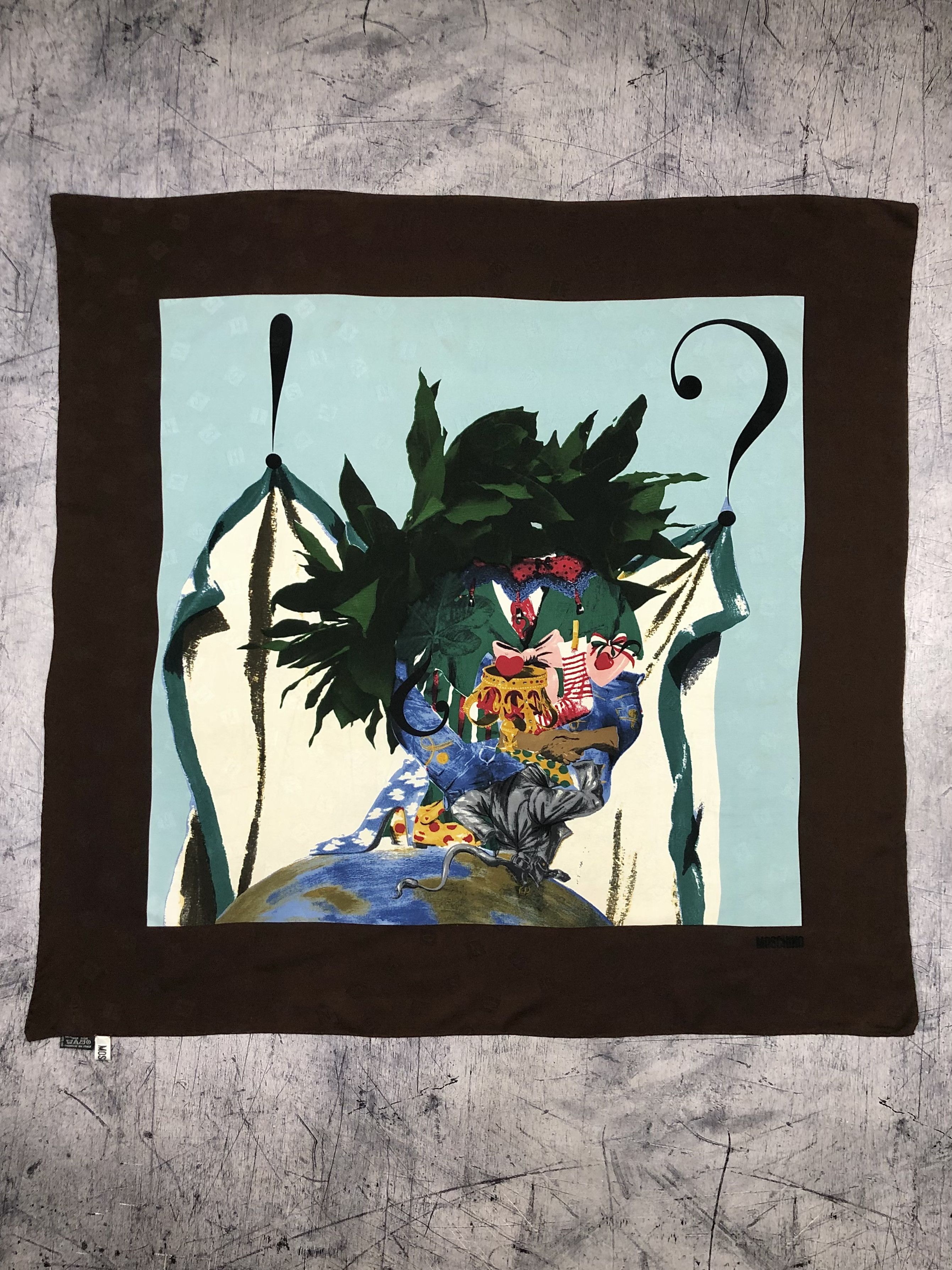 Moschino 90s Moschino Larioseta Silk Abstract Art Scarf Size ONE SIZE - 2 Thumbnail