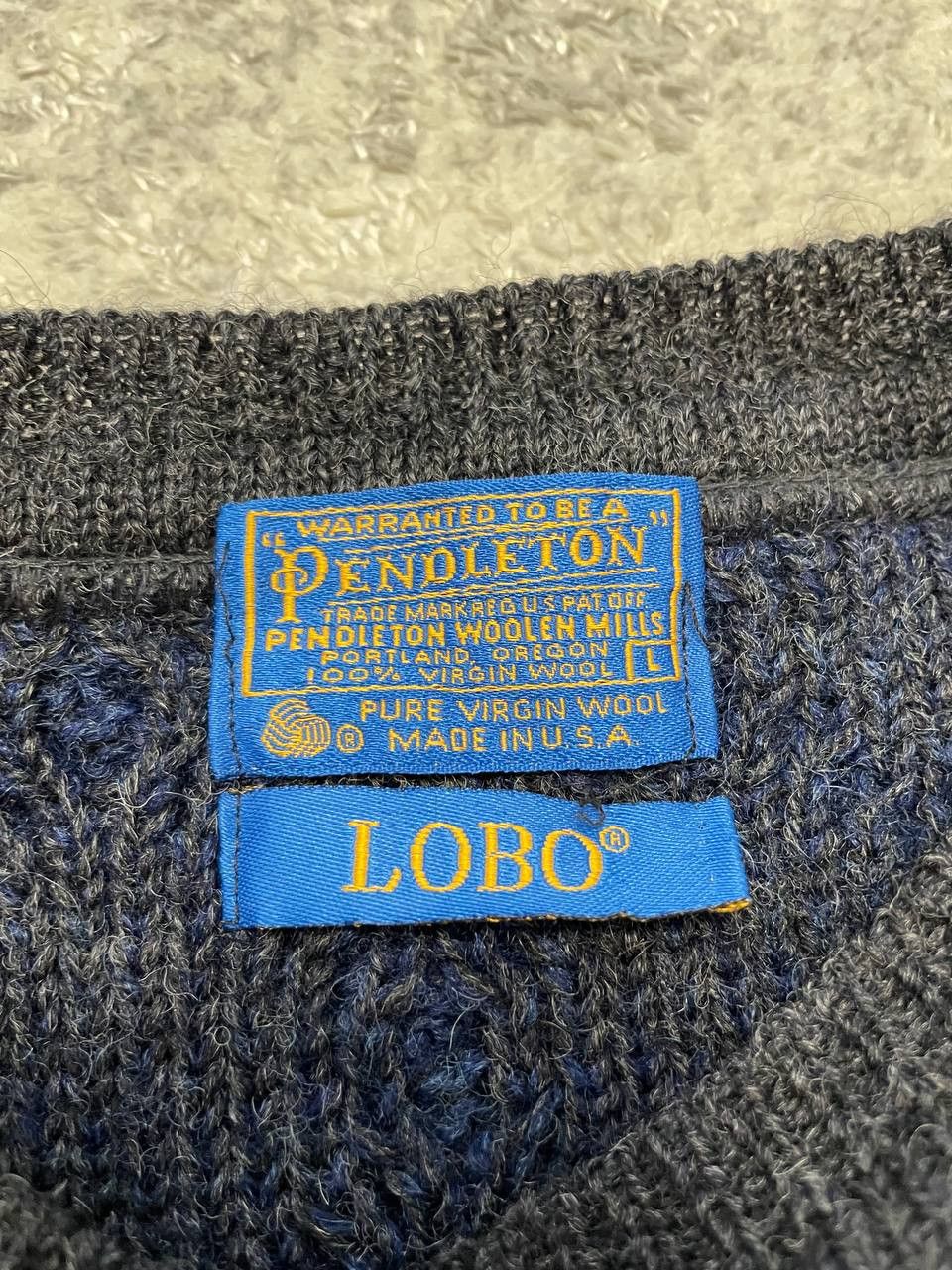 Pendleton Vintage LOBO Wool Sweater Textured Knit Oversize 90s, USA Size US L / EU 52-54 / 3 - 11 Thumbnail