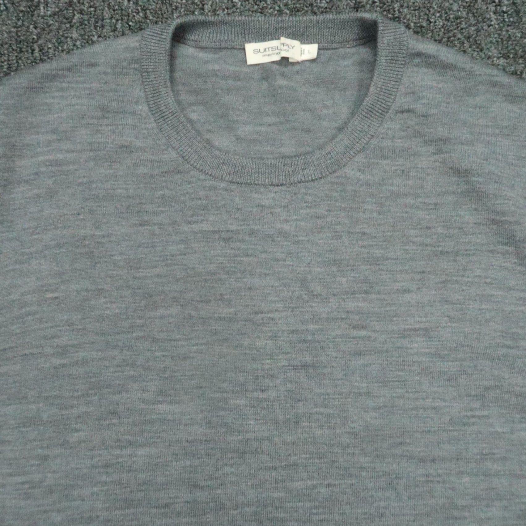 Suitsupply Suitsupply Sweater Mens Large Gray Merino Wool Pullover Crew Long Sleeve Slim Knit Crew Neck Casual Mens Regular L Gray Wool Sweater Pullover Size US L / EU 52-54 / 3 - 2 Thumbnail