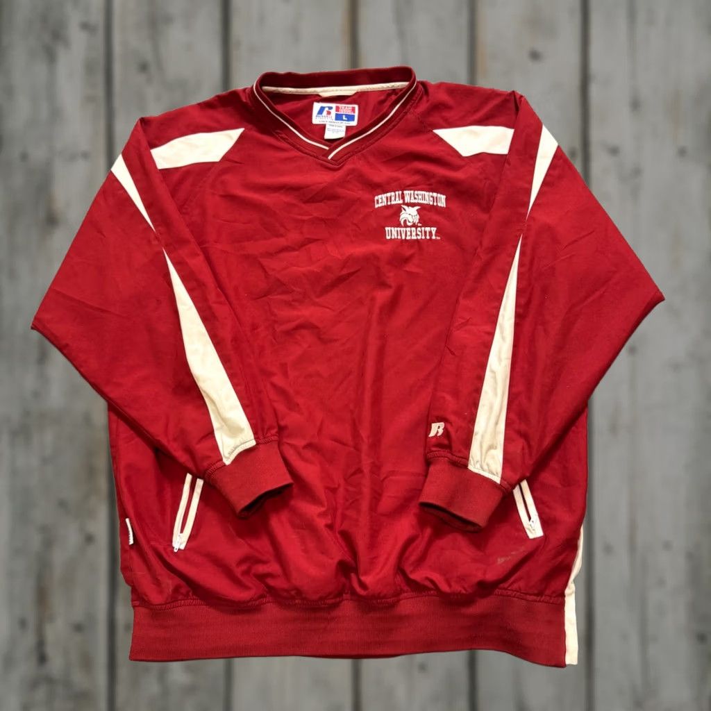 Russell Athletic VINTAGE Russell Athletics Sweatshirt Pullover Nylon Mens L Red Team Issue CEU Size US L / EU 52-54 / 3 - 1 Thumbnail