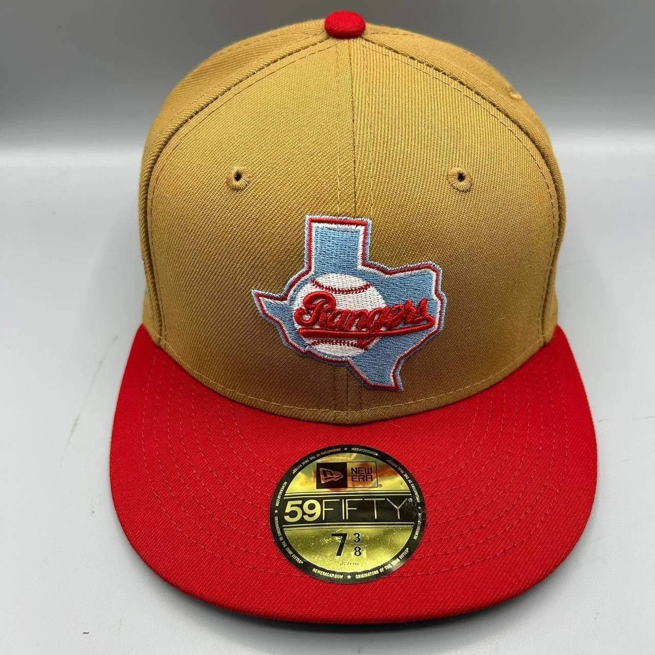 New Era Texas Rangers Hat Men 7 3/8 Brown Red MLB Fitted Cap Size ONE SIZE - 1 Thumbnail