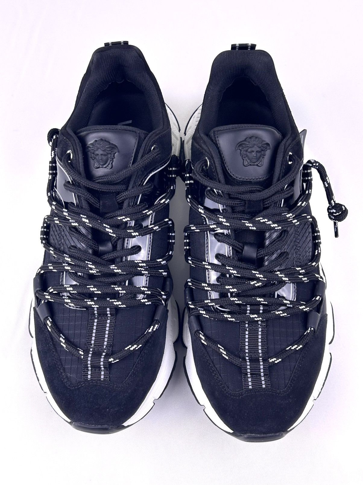 Versace Versace Trigreca Sneakers EU44/US11 Black Suede Italy Size US 11 / EU 44 - 2 Thumbnail