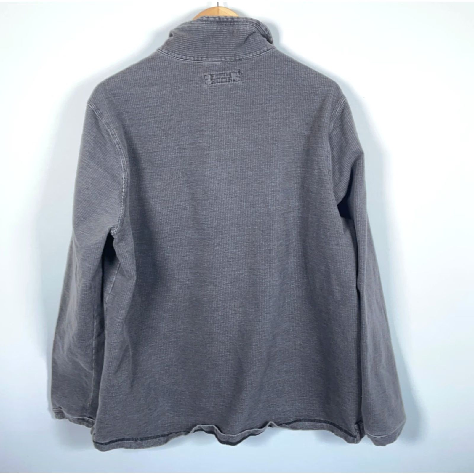 Carbon2Cobalt Carbon 2 Cobalt 1/4 Zip Sweater Men's XL Tall Dark Gray Garment Dyed Waffle Knit Size US XL / EU 56 / 4 - 2 Thumbnail