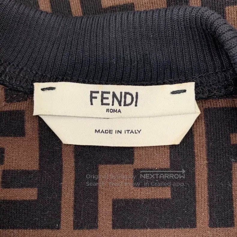 Fendi Fendi Dark brown logo letter all-over print cotton round n Size XS / US 0-2 / IT 36-38 - 5 Thumbnail