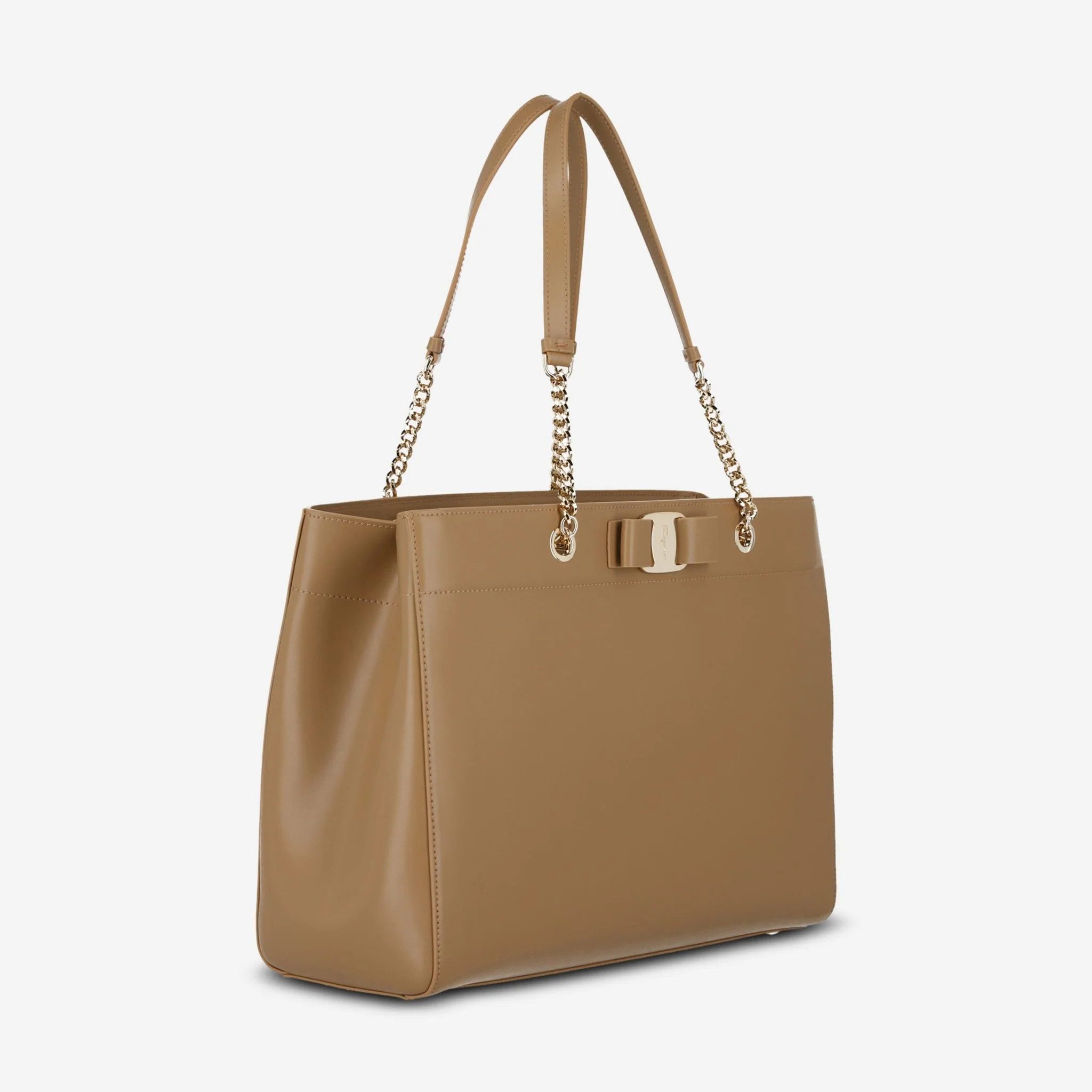 Salvatore Ferragamo o1s1rm1124 Size: OS / Vara Bow Leather Tote Bag in Camel Size ONE SIZE - 2 Thumbnail