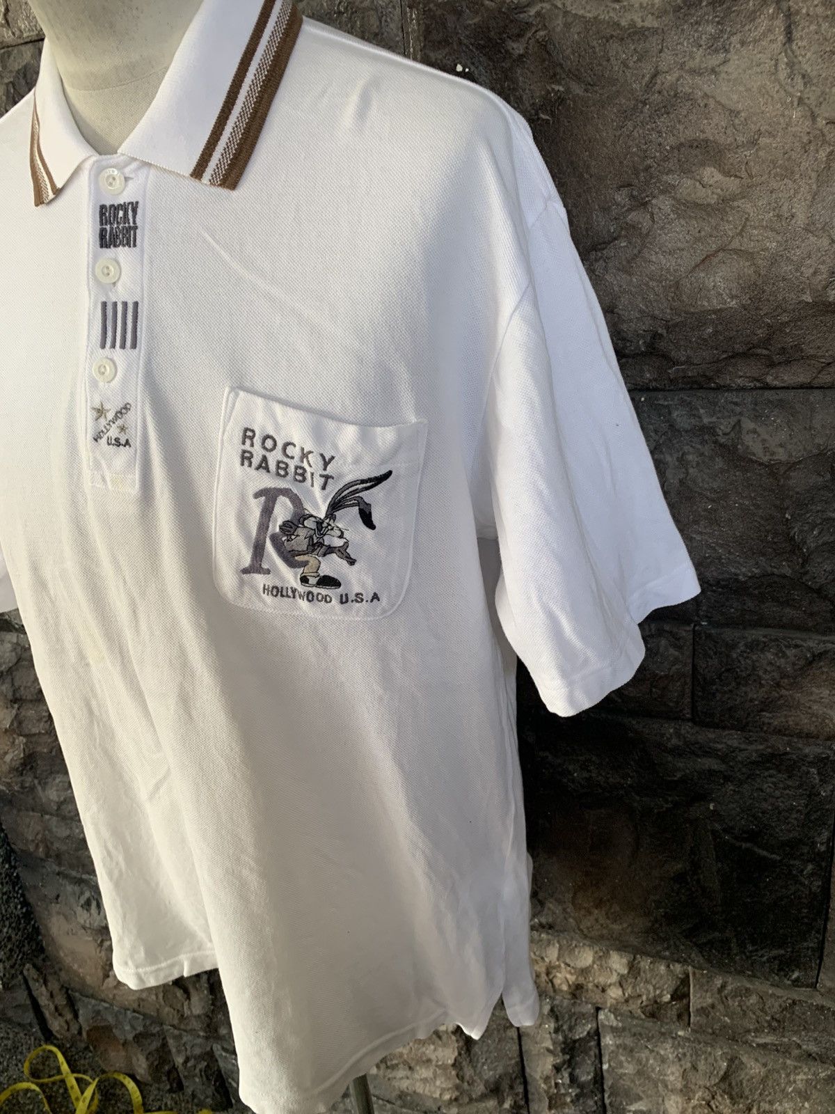 Vintage Vintage 90s Rocky Rabbit Hollywood USA Polo Shirt Size US L / EU 52-54 / 3 - 4 Thumbnail