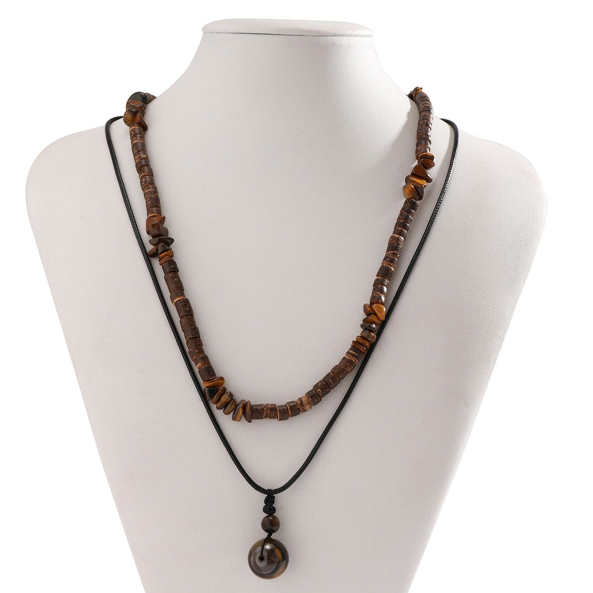 Jewelry Black Tiger Stone Beaded Necklace Size ONE SIZE - 2 Thumbnail