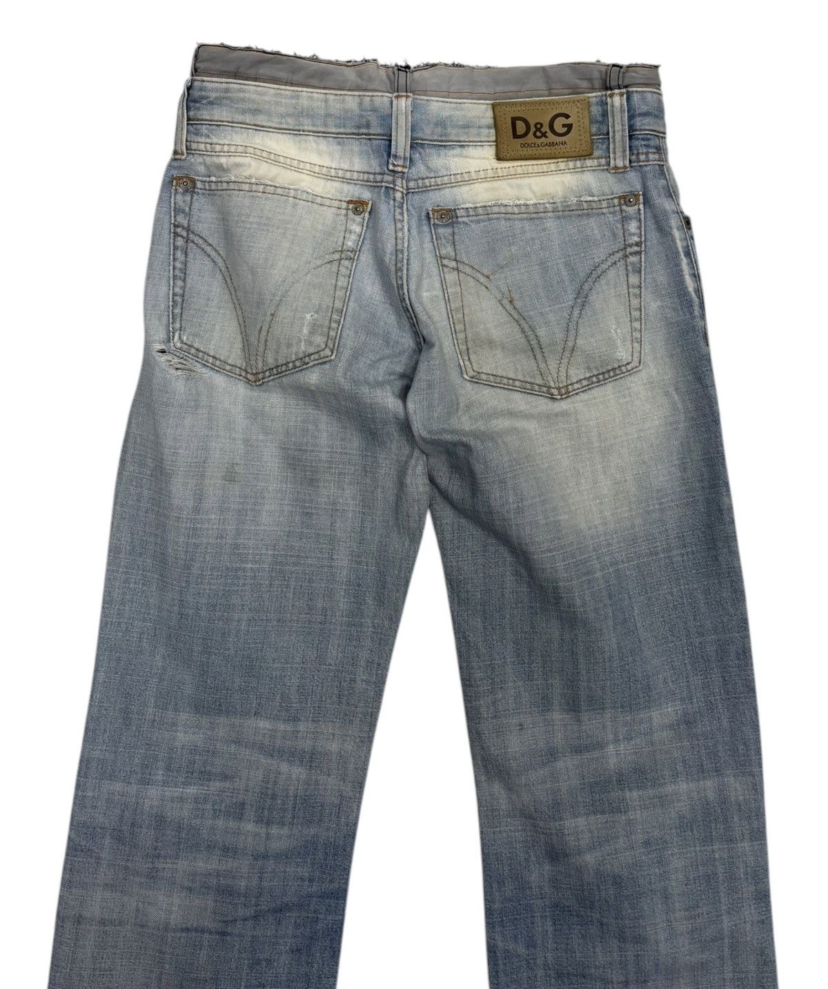 Dolce & Gabbana Dolce & Gabbana Double Waist Thrashed Distressed Denim Jeans Size 30" / US 8 / IT 44 - 6 Thumbnail