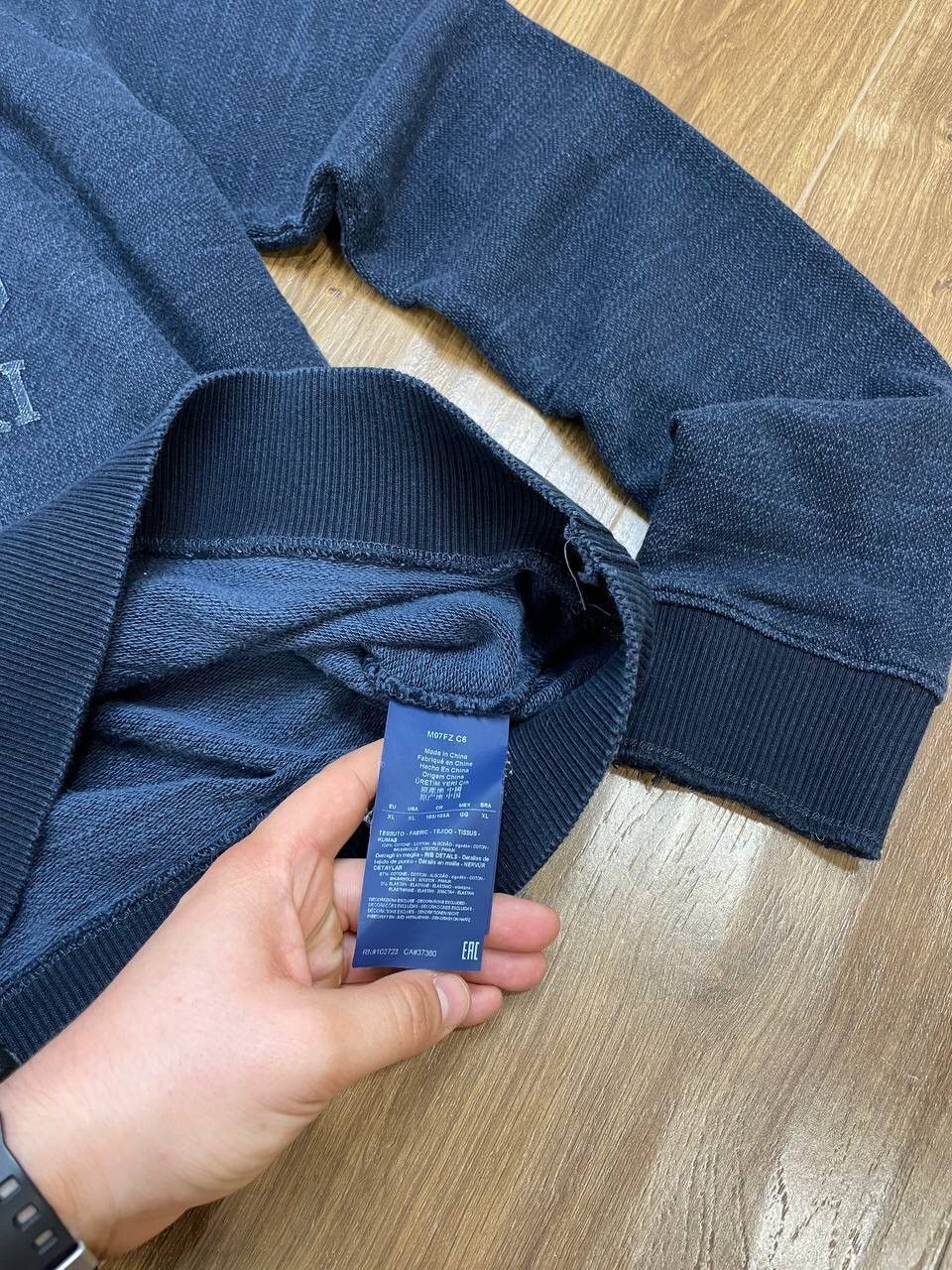 Armani × Vintage Vintage Armani Jeans Blue Big Logo Y2K Style Sweatshirt Size US XL / EU 56 / 4 - 10 Thumbnail