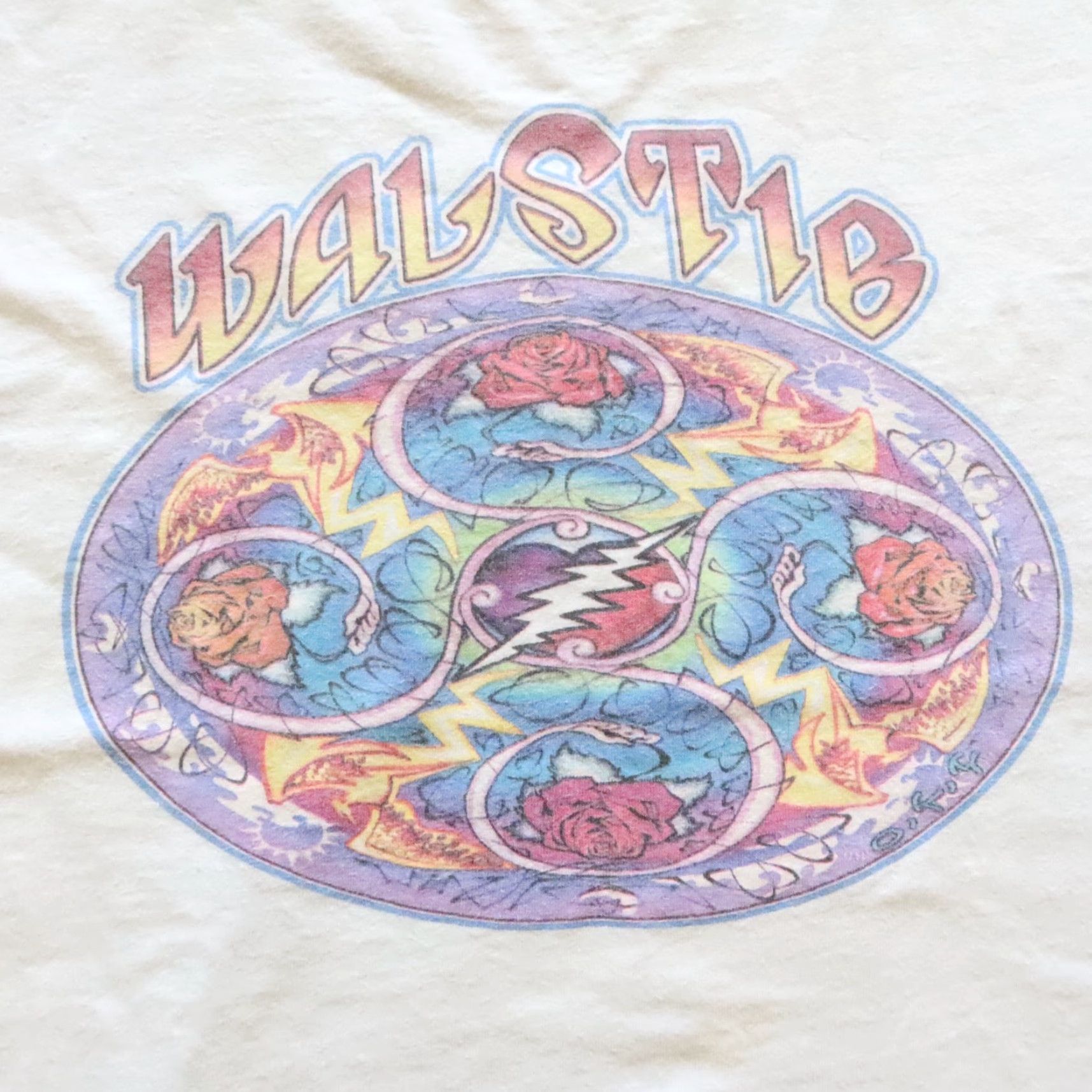 Vintage VINTAGE Grateful Dead WALSTIB Tshirt M Tee Shirt White Men XS? Size US M / EU 48-50 / 2 - 7 Thumbnail