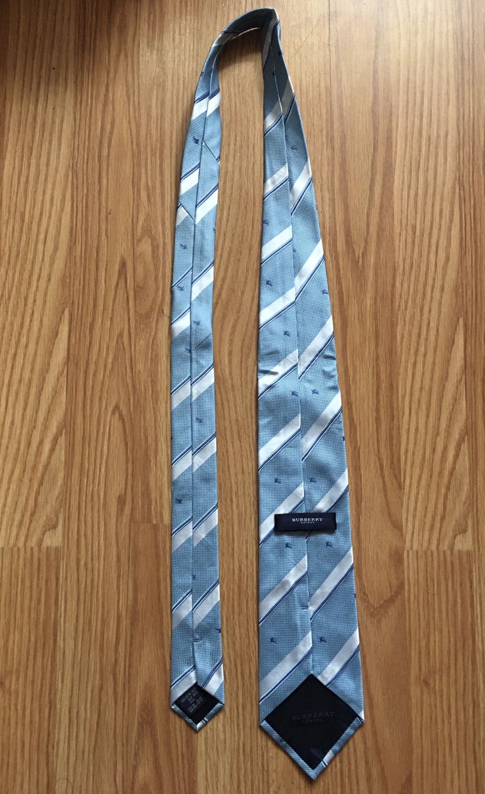 Burberry Burberry London Blue Logo Designer Silk Mens Neck Tie Size ONE SIZE - 10 Thumbnail