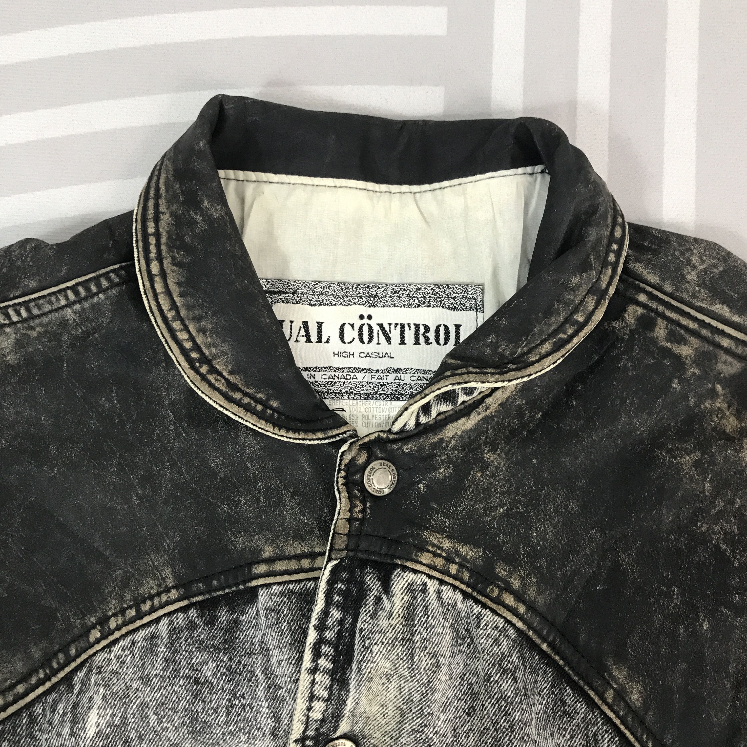 Vintage Vintage Dual Control Denim Leather Jacket Size US M / EU 48-50 / 2 - 8 Thumbnail