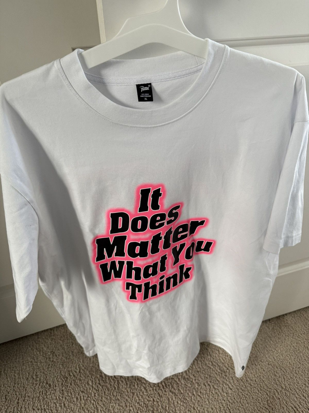 Patta Patta It Does Matter What You Think White Tee Size US XL / EU 56 / 4 - 1 Thumbnail
