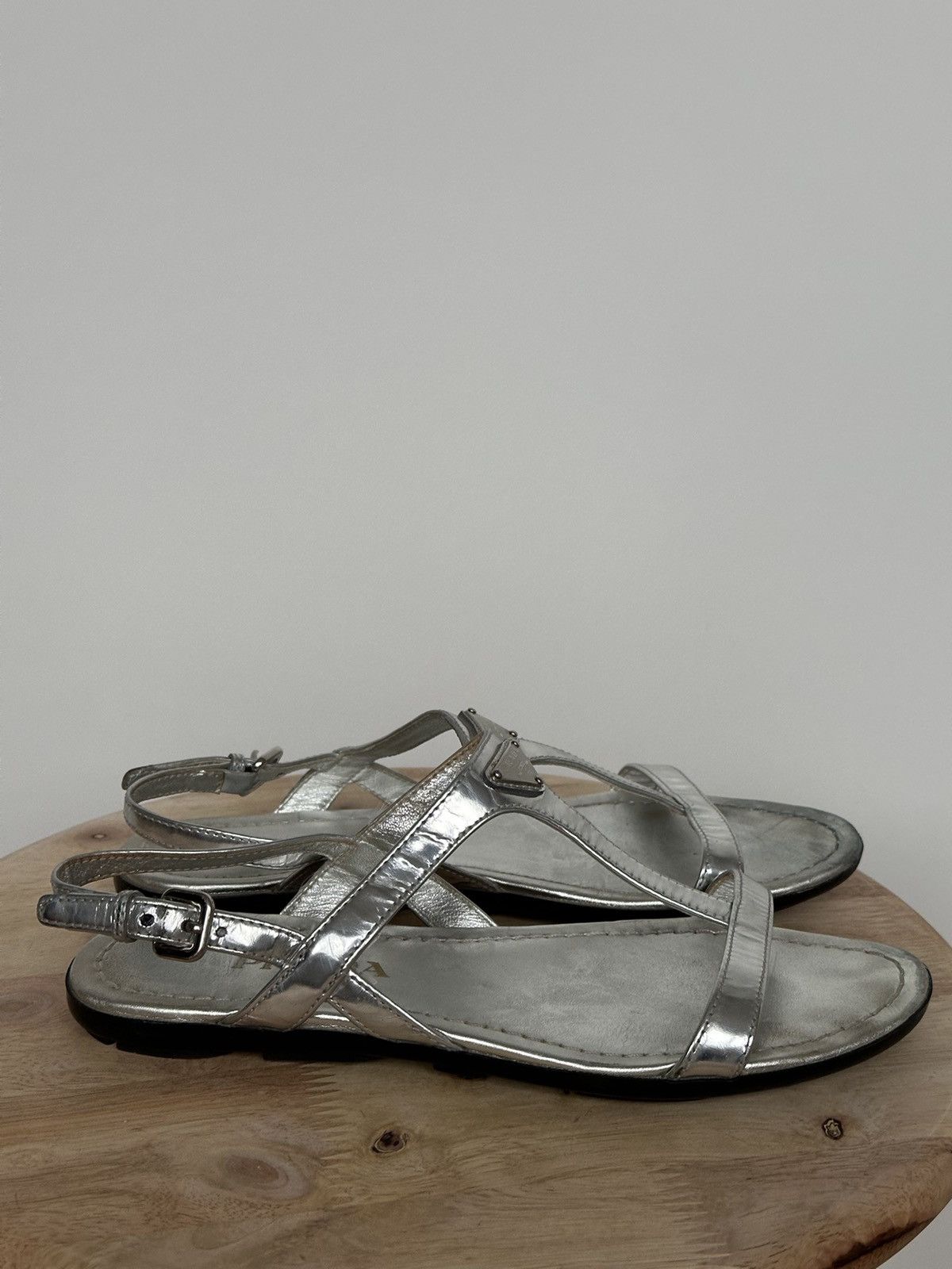 Designer × Prada Prada metal logo sandals Size US 6.5 / IT 36.5 - 4 Thumbnail