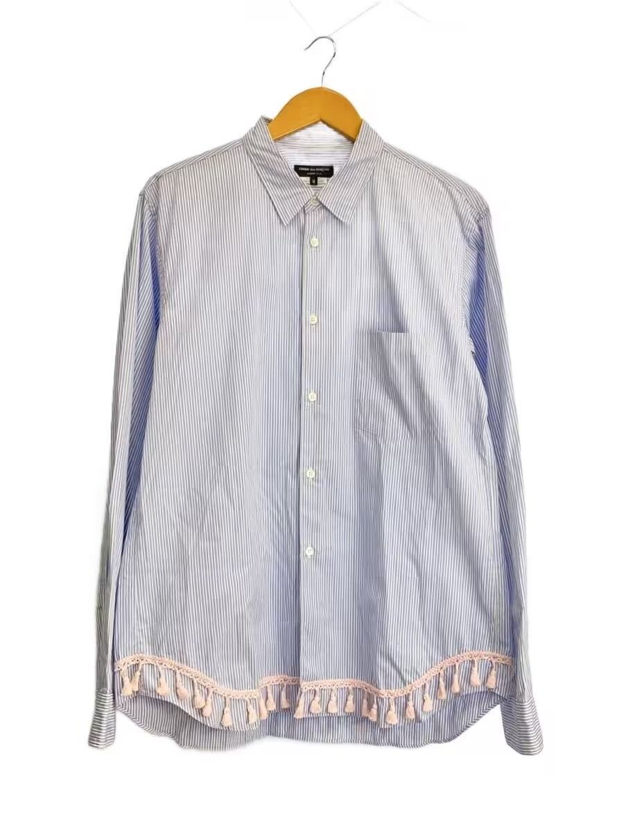 Comme des Garcons Homme Plus 🐎 2013 Frill Striped Shirt Size US M / EU 48-50 / 2 - 1 Thumbnail