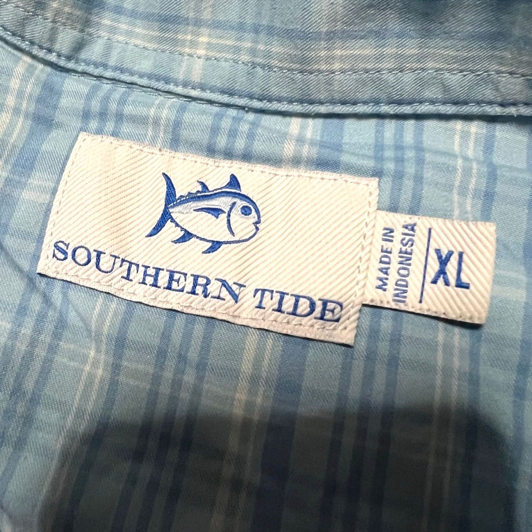 Southern Tide Southern Tide Shirt Mens XL Blue Plaid Performance Long Sleeve Button Size US XL / EU 56 / 4 - 7 Thumbnail