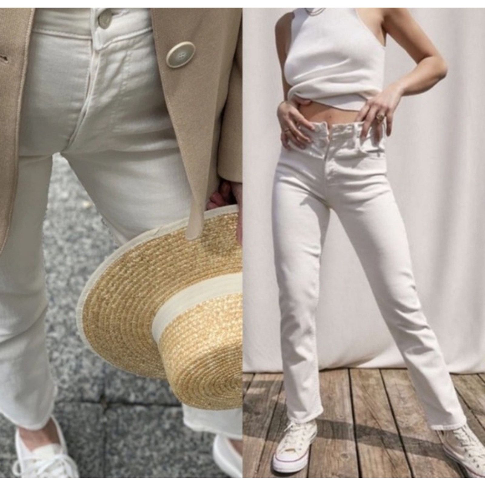 MOTHER Mother The Tomcat Ankle Jeans In Cream Puffs 25 Size 23" - 6 Thumbnail