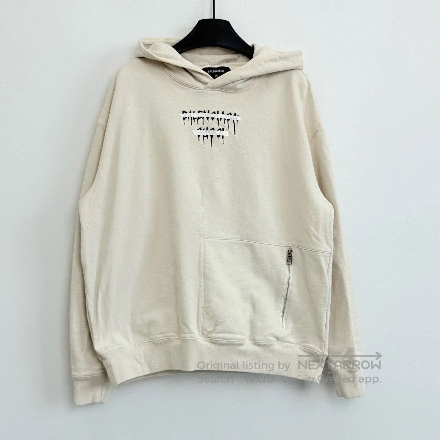 Gucci Gucci x Balenciaga Beige Dripped Tear Logo Side Zip Hoodie. Size US XS / EU 42 / 0 - 1 Thumbnail