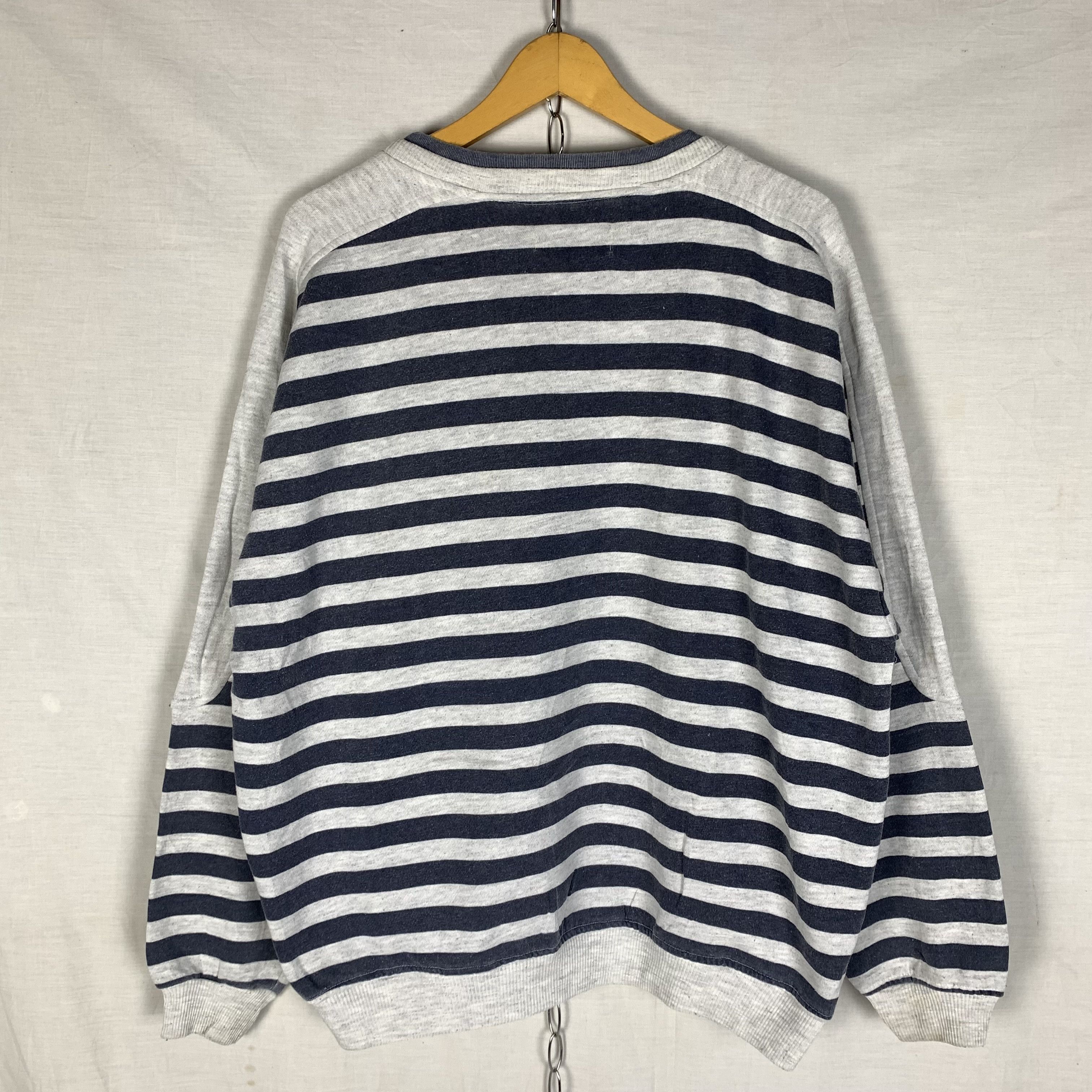 Vintage Vintage 90s Striped Prisoner Sweatshirt Crewneck Size US L / EU 52-54 / 3 - 2 Thumbnail