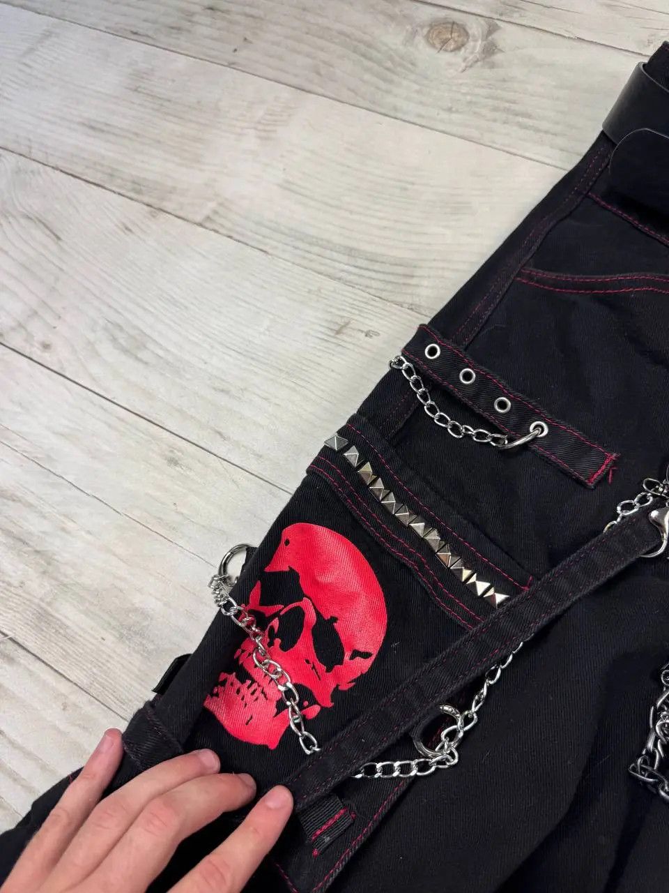 Vintage Romwe Skull Baggy Pants Y2K Size US 32 / EU 48 - 9 Thumbnail
