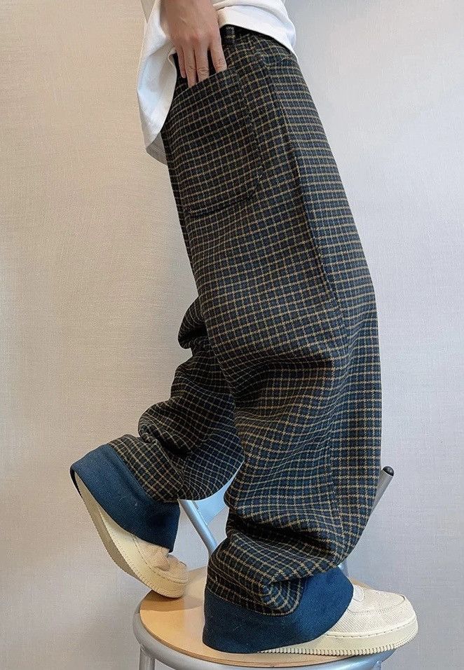 Japanese Brand × Vintage Outdoor retro fashion plaid check loose fit pants Size US 34 / EU 50 - 2 Thumbnail