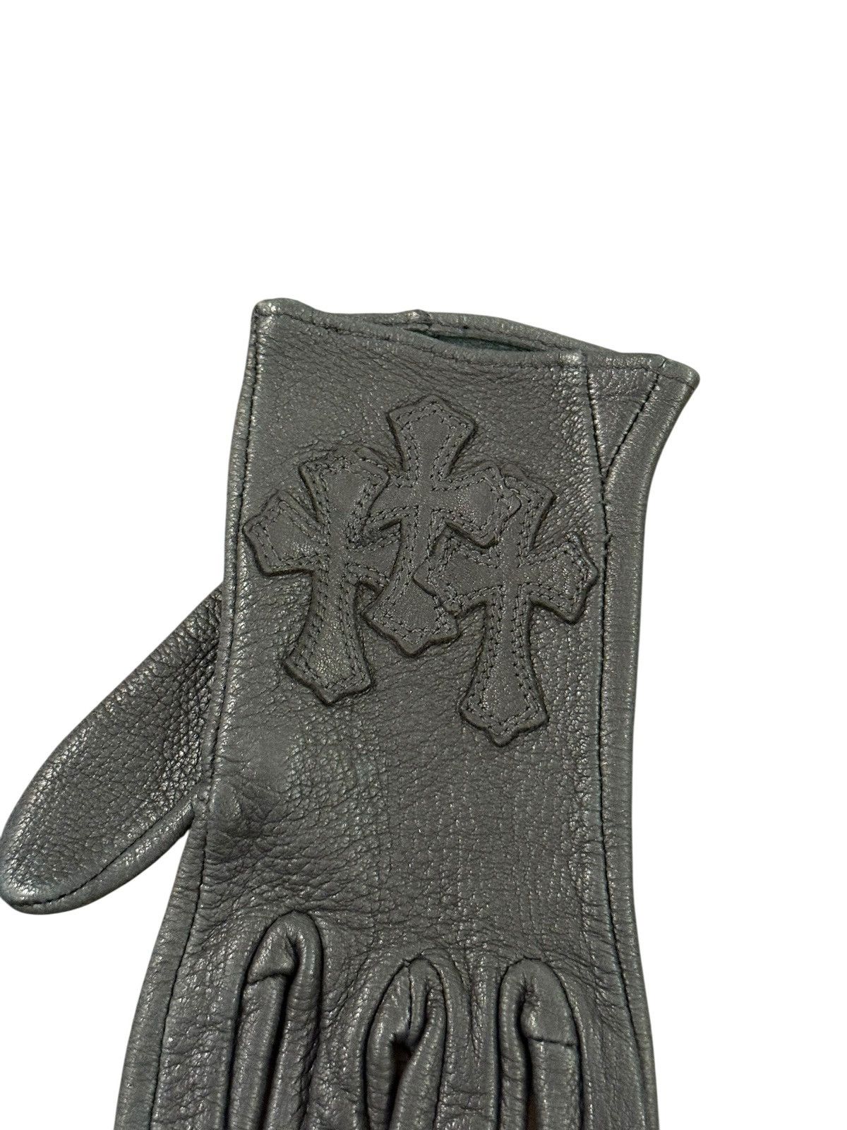 Chrome Hearts SZ 7 Cross Patch Leather Gloves Size ONE SIZE - 3 Thumbnail