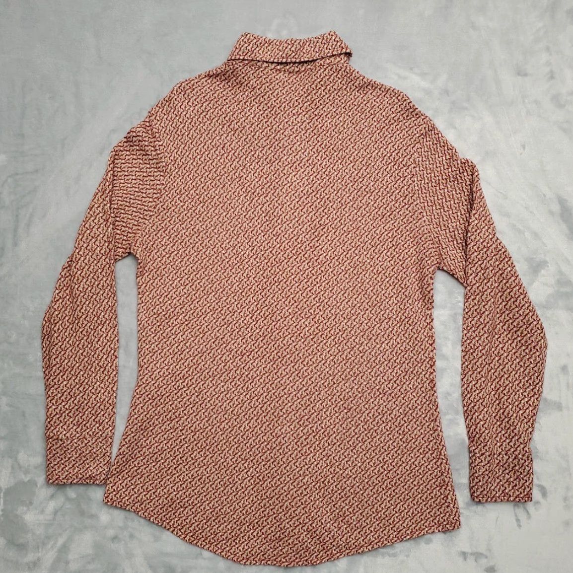 Vintage VINTAGE ColumbiaKnit Thunderbird Shirt Men XL Maroon Dagger Collar 70s Geometric Pattern Button-Up Collared Knit Polyester Long Sleeve Red Casual Mens Size US XL / EU 56 / 4 - 5 Thumbnail