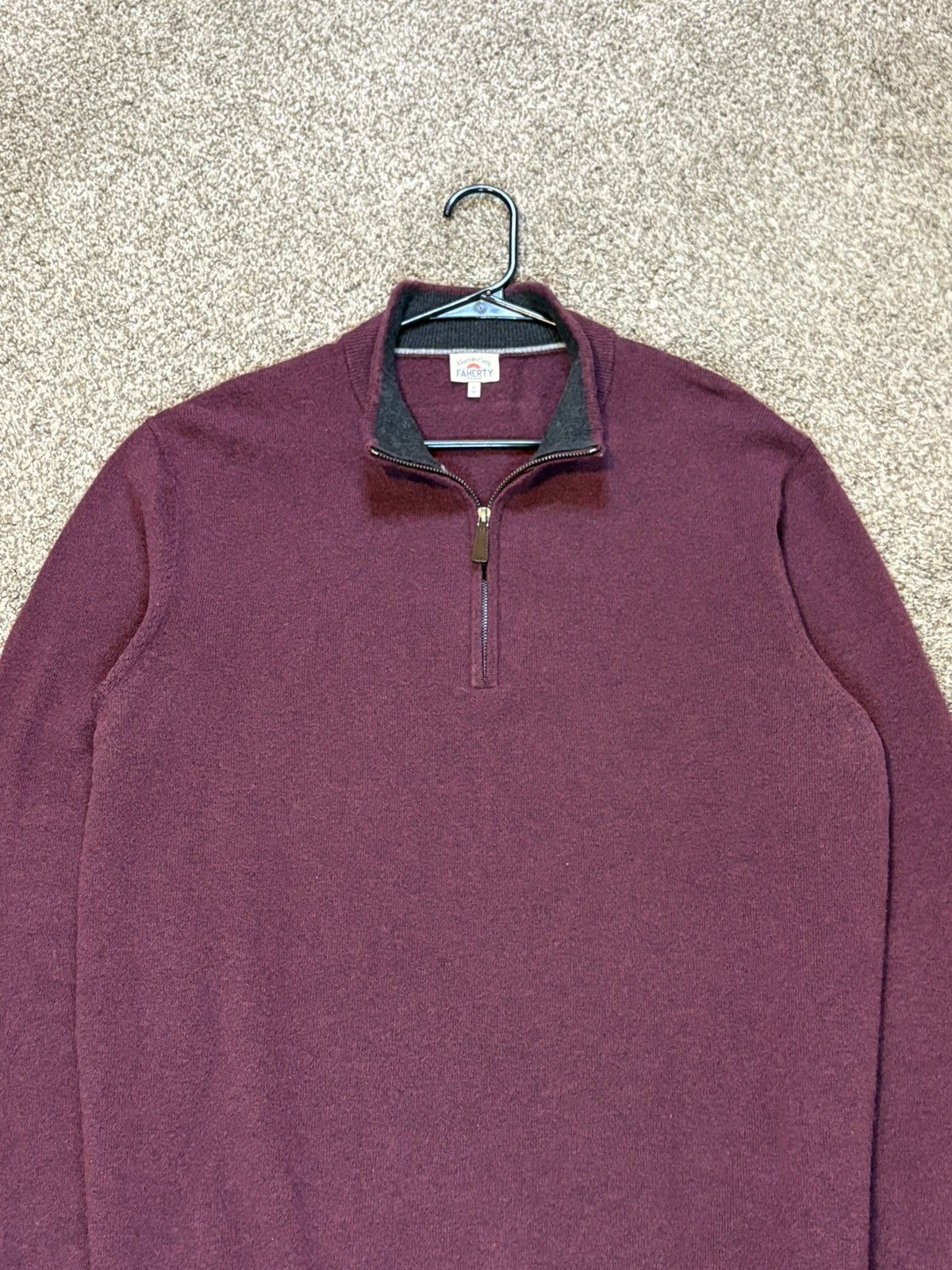 Faherty Faherty Jackson 1/4 Zip Pullover Sweater Mens XL Red Heather Size US XL / EU 56 / 4 - 4 Thumbnail