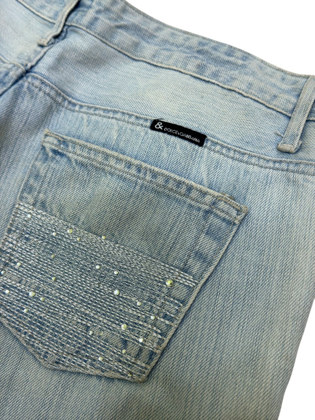 Dolce & Gabbana Dolce & Gabbana Zigzag Sun Faded Jeans Rare Swarovski Style Size US 34 / EU 50 - 14 Thumbnail