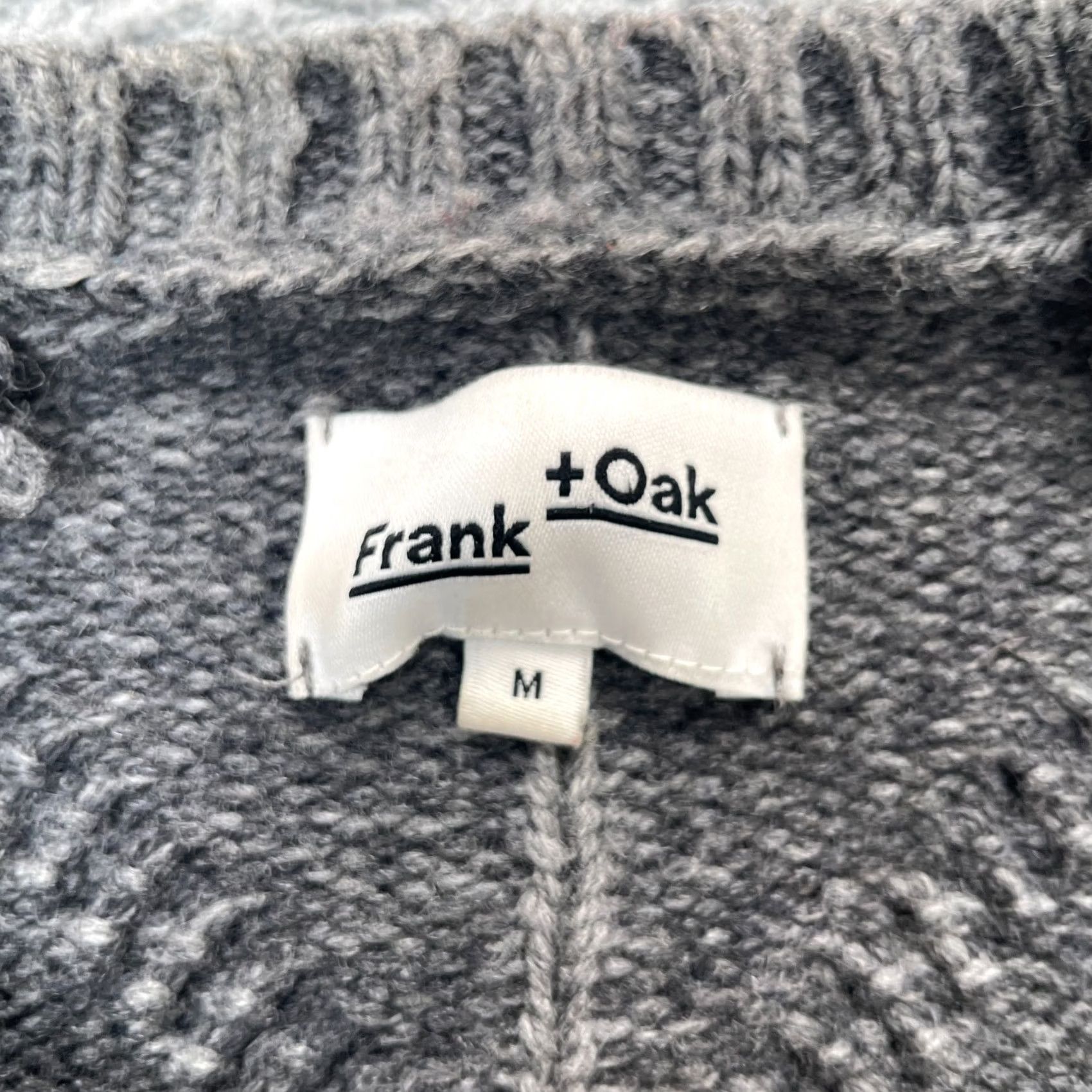 Frank And Oak Frank & Oak Sweater Mens Medium Gray Textured Cable Knit Wool Blend Ribbed Pullover Crew Neck City Classic Preppy Size US M / EU 48-50 / 2 - 5 Thumbnail