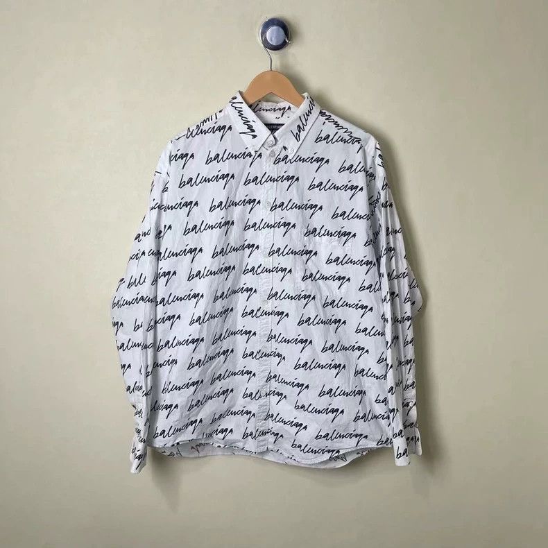 Balenciaga Balenciaga Graffiti Print Long Sleeve Shirt - dmc Size US XS / EU 42 / 0 - 1 Thumbnail