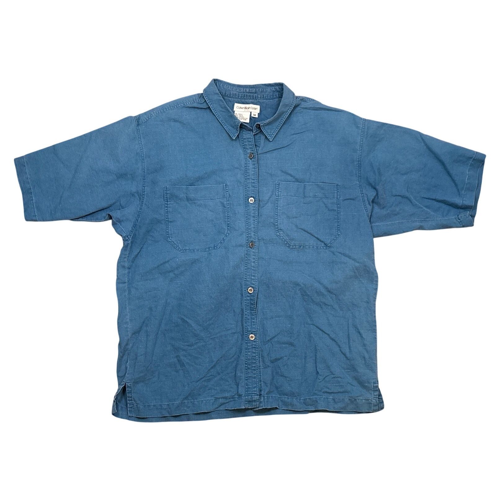 Calvin Klein Vintage Calvin Klein Sport button up top Medium Blue shirt Size M / US 6-8 / IT 42-44 - 1 Thumbnail