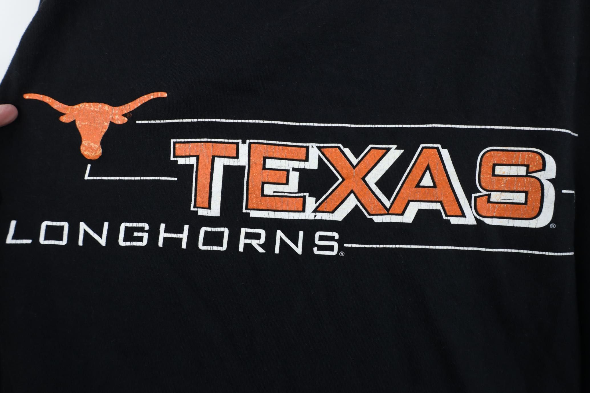 Vintage Vintage 90s University of Texas Long Sleeve T-Shirt Black Size US XL / EU 56 / 4 - 10 Thumbnail