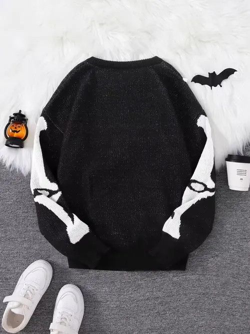 VIBE Skaleton Round Neck Knitted Pullover Size US XL / EU 56 / 4 - 7 Thumbnail