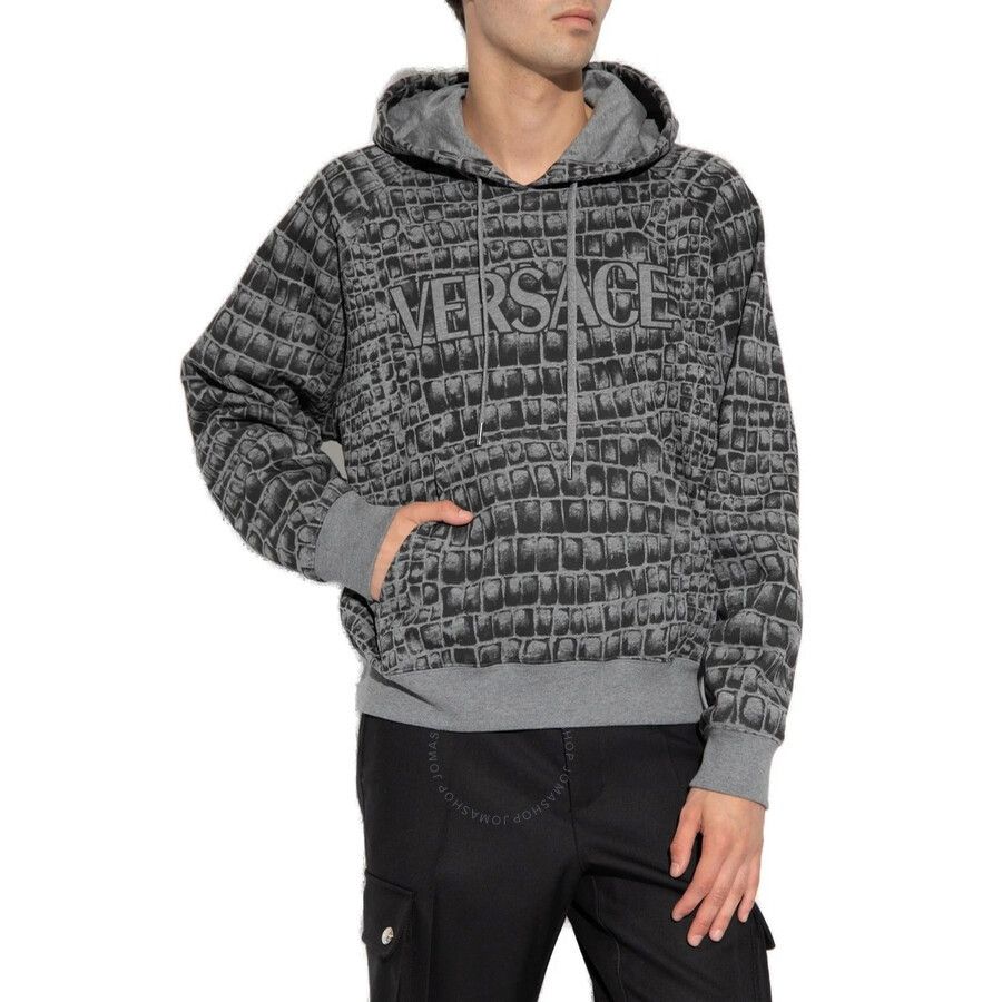 Versace o1y0525 Logo Hoodie in Grey/Black Size US S / EU 44-46 / 1 - 3 Thumbnail