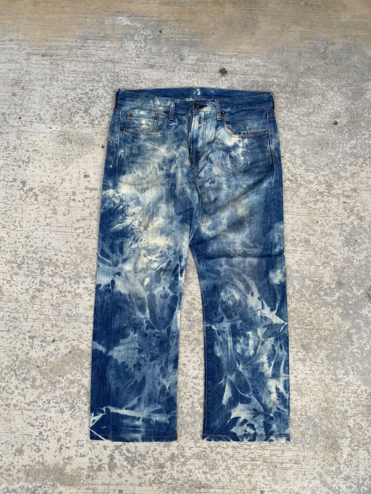 GU Japanese brand GU bleached baggy pants Size US 33 - 1 Thumbnail