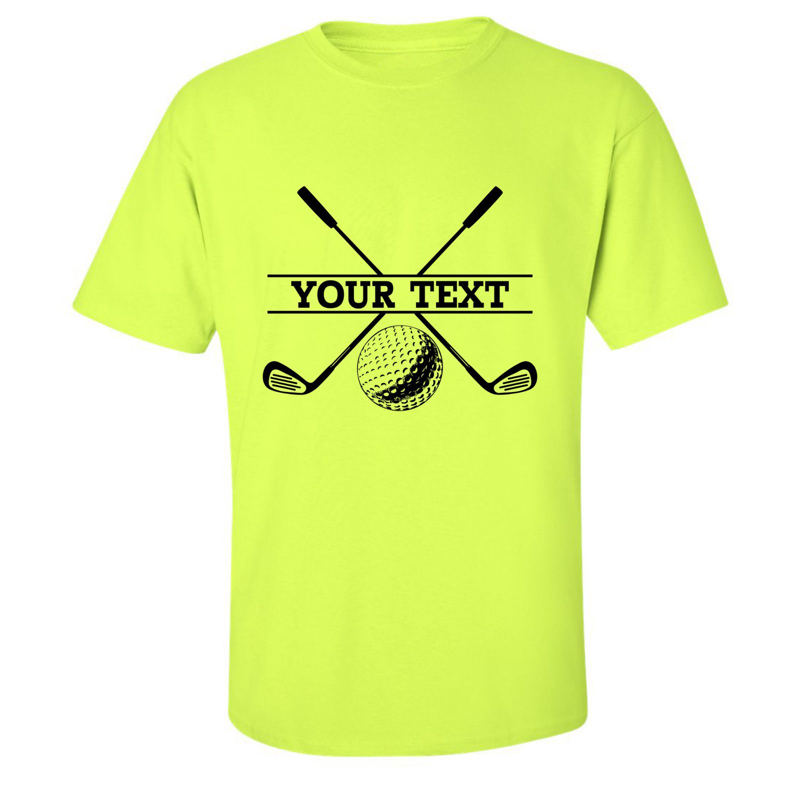 Gildan Personalized Golf Ball Crossed Clubs YOUR NAME T-Shirt Size US L / EU 52-54 / 3 - 8 Thumbnail