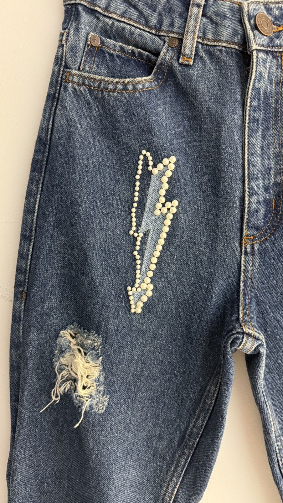 Sandro Sandro Jeans with Pearl Lightning Appliqués Size 25" / US 0 / IT 36 - 3 Thumbnail
