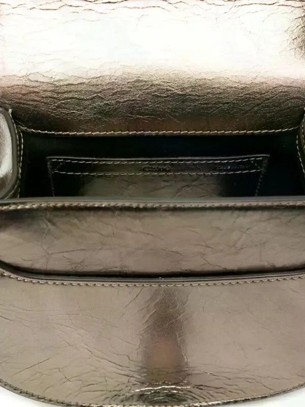 Chloe o1loc1c11125 Size: OS / Marcie Small Saddle Bag Shiny Grey Size ONE SIZE - 5 Thumbnail