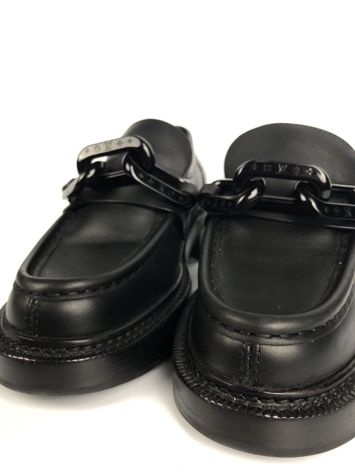 Louis Vuitton Calfskin Chain Academy Loafers