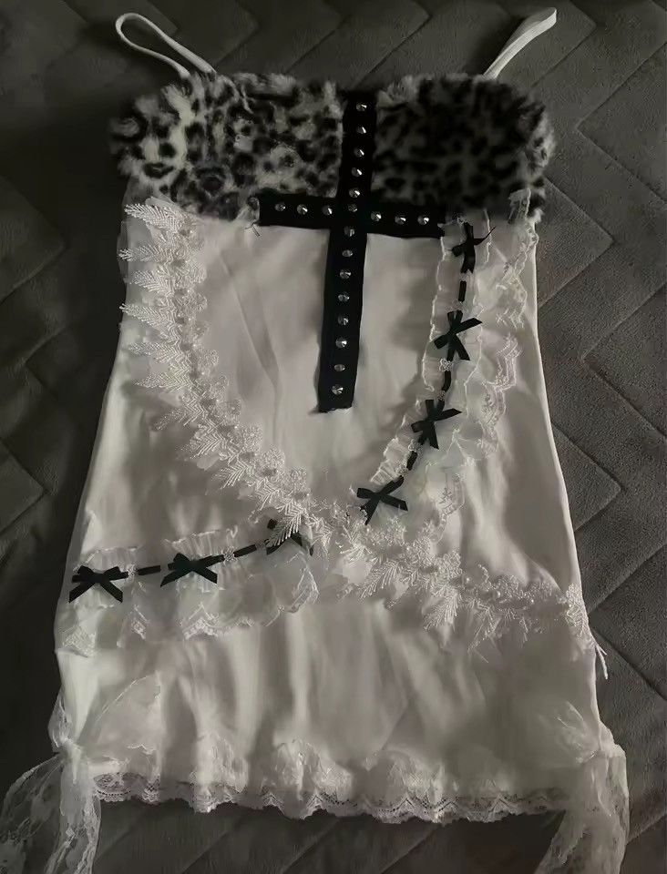 Other Y2k Leopard Mini Gothic Cross Punk Dress Size S / US 4 / IT 40 - 2 Thumbnail