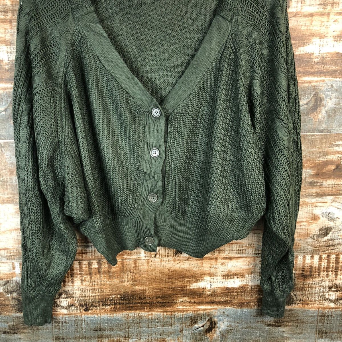 Homespun Knitwear × Japanese Brand Khalita Green Cardigan Knitwear #A1488 Size M / US 6-8 / IT 42-44 - 6 Thumbnail